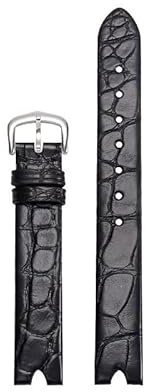 hoosouk Lederarmband für OMEGA De Ville Lederarmband V-förmige Öffnung Schraubstange Damenuhr(Blacks)