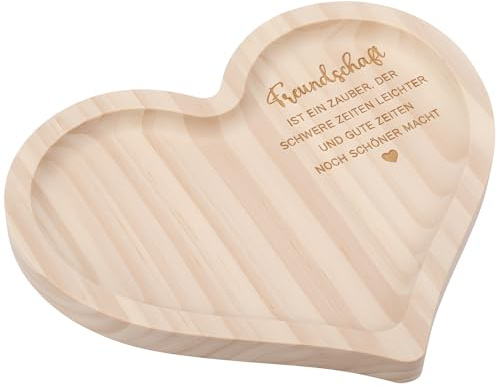 Geiserailie Geschenke für Freundin, Herzförmige Holztablett mit Gravur | Beste Freundin Geschenk Personalisierte Holz Deko Geburtstagsgeschenk Dankeschön Freundschaftsgeschenke