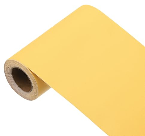 sourcing map Papier peint jaune, 500,4 x 9,9 cm, papier peint autocollant en vinyle de couleur unie pour revêtement mural