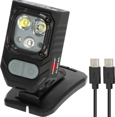 Brennenstuhl laddningsbar LED-arbetslampa CL 600 MA (600lm, IP54, 6 ljuslägen, LED-verkstadslampa med magnetfot och 360° vridbar led, robust aluminiumhölje, max. 39h ljustid, USB C)