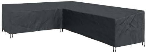 vidaXL Möbelbezug 355 x 275 x 80 cm 600D Oxford Stoff L-Form Schwarz