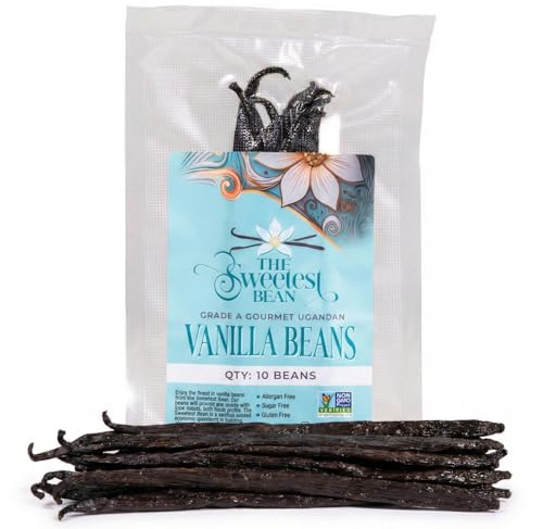 Grade A Ugandan Vanilla Beans – Plump, Moist, Oily & Fresh – Perfect for Baking, Extracts & Desserts - Pack of 10