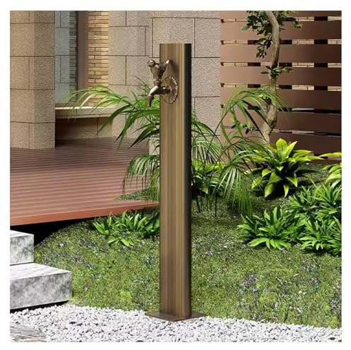 Fontana da giardino con tubo dell'acqua resistente al gelo, colonna d'acqua verticale indipendente con rubinetto e sistema di irrigazione, design per uso esterno tutto l'anno