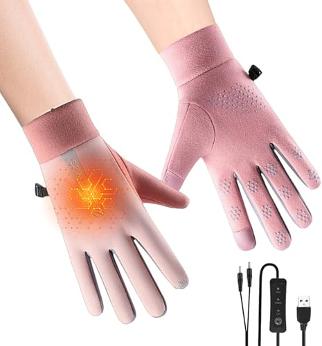 Yulokdwi Guanti Invernali Riscaldati | Touchscreen Invernali Alimentati a USB con Tecnologia Elettrica,Guanti Riscaldati USB per Ciclismo | Per Uomini Giovani Adolescenti Sci Snowboard Slittino