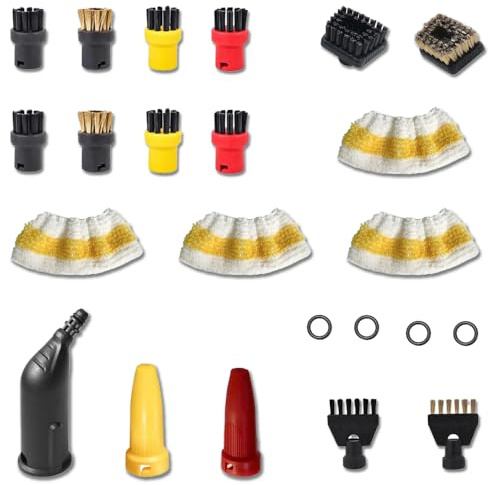 23 piezas accesorios para limpiador de vapor Kärcher Easyfix SC1 SC2 SC3 SC4 SC5, juego de cepillos de vapor, incluye boquilla curvada, paño de microfibra, accesorios de limpieza profesional, boquilla