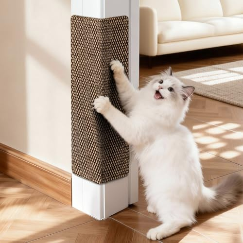 REFLYING Kratzmatte für Katzen Selbstklebend 20x50cm, Braun | Dicke & robuste Katzen Kratzschutz Matte für Sofa & Möbel, kein Fusseln, für Wand, Türrahmen & Couch, krallenfreundlich