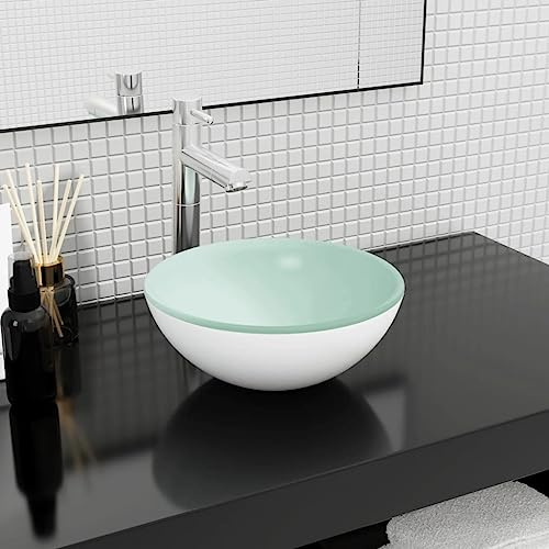 Lavabo en verre trempé blanc 30 x 12 cm