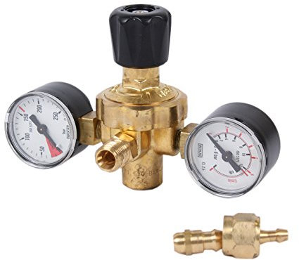 Druckminderer Schutzgas-Einwegflaschen 2 Manometer 1/4 Abgang (Druckregler, Schutzgasregler)