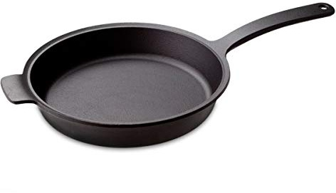Oigen Gusseisen Brat-Pfanne Palma, rund, Ø 24cm, 5cm hoch. Eisen-Pfanne für Induktion, Induktions-Herd, Ceran, Gas, Backofen, BBQ, Grill
