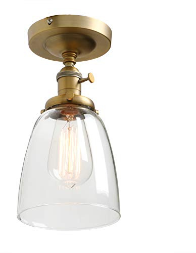 Phansthy Vintage Deckenleuchte Glocken klarglas Pendelleuchte Modernes Deckenlampe industrie Pendellampe Hängeleuchte Vintage Hängelampe Loft-Pendelleuchte in Landstil (antike Farbe)