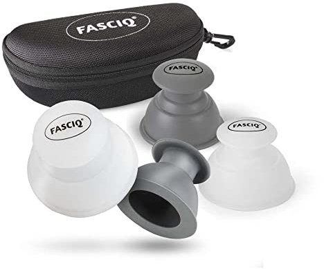 Conjunto de Ventosas Deportivas FASCIQ | Copas Puntos Activación | Anti Celulitis | Succión Cuerpo | Acupresión | Tratamiento Disfunciones Movilidad | Silicona Grado FDA | 2 Grandes & 2 Pequeñas