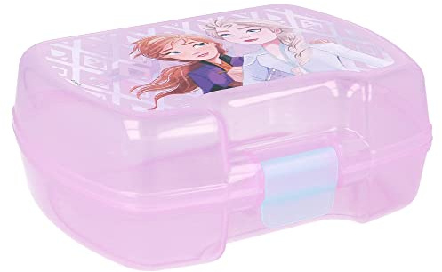 Stor Disney Frozen Sandwichbox für Kinder mit 3 Fächern, aus BPA-freiem Kunststoff, wiederverwendbar und waschbar, nicht für Mikrowellen und Spülmaschinen geeignet