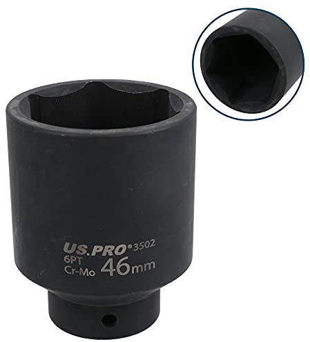 46mm 1/2 Drive Deep Metric Impact Socket 6 Sided for Ball Joints Drive Shafts
