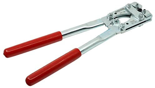 ERKO Crimpzange Set – Edelstahl Crimpzange mit Presseinsätzen US1 & US1-D für DIN- und Nicht-DIN-Rohrkabelschuhe, für Leiter 6-50 mm², Ideal für Elektrotechnik und Handwerk, 390 mm, 1,7 kg