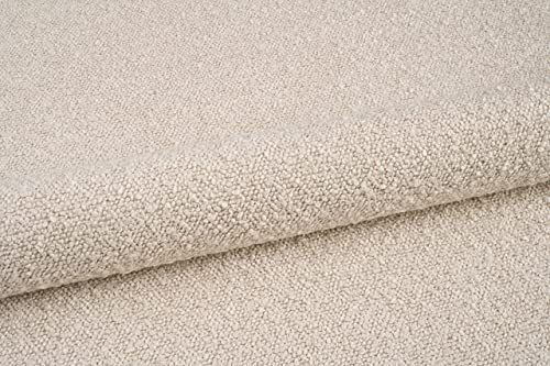 HEKO PANELS Colin Bouclé Frottier-Velours Schwer Entflammbar Polsterstoff mit Effektgarn Creme