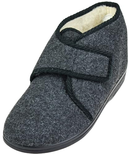 APREGGIO Pantoufles Hiver Homme – Chaussons Chauds et Solides en Laine et Feutre – Taille 40