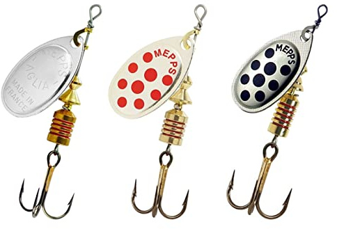 Juego de 3 cucharas giratorias Mepps Aglia – Minikit Mepps – No3-6,5 g