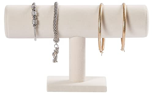 Pangkeep Armbandhalter, Armband-Organizer, Präsentationsständer, beigefarbener Samt, T-Stange, Schmuckständer zum Verkauf.
