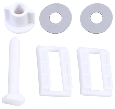 Cabilock 2sets Viti Quadrate in Plastica Con Dadi e Rondelle Per Fissaggio Copriwater Accessori Wc Per Installazione Sedile Stabile e Resistente