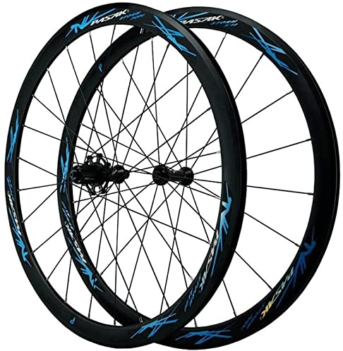 ZECHAO Schnellspanner Rennrad Räder, Aluminiumlegierung Rim 700C Super licht Fahrradrad 7-12 Geschwindigkeitsfreilauf LEBENSLAUF Bremsradsatz. Wheelset (Color : Blue, Size : 700C)