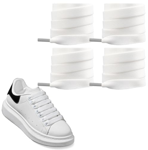 UamGlsob 2 paia di lacci per scarpe larghe 12mm per Alexander Mcqueen sneaker, laccio di ricambio spessi e grassi