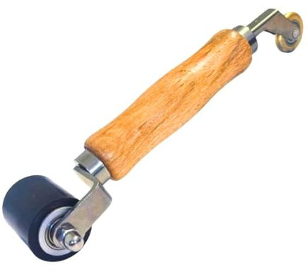 HSS Premium Kombi Roller Silikon Andrückrolle & Metall Eckenroller - ergonomischer Holzgriff für Häufig-Verarbeiter/innen