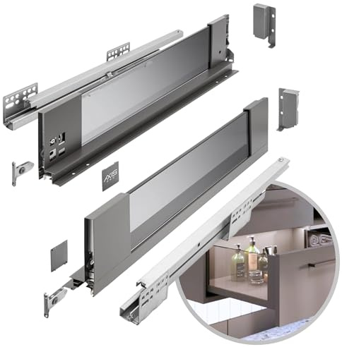GTV – Lådsystem AXIS PRO | Låda med glassidor | låda | Lådsystem | höjd: 116 mm längd: 550 mm | antracit med rökglas