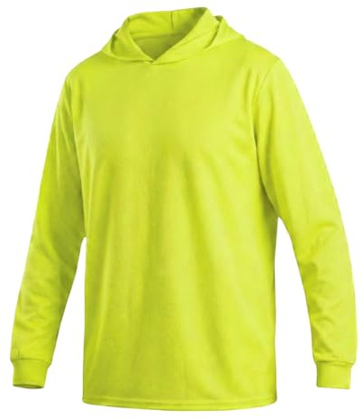 HYCOPROT Chemise de Sécurité Haute Visibilité à Manches Longues, Protection Solaire, Chemises de Travail à Capuche pour Hommes