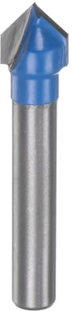 QUARKZMAN 1pz Fresa per Router 0,4 Dia 1/4 Attacco 90 Gradi Fresa a Candele Tipo V in Carburo per Lavorazione Legno Falegnameria Incisione Bordi Rifilatore Cutter Strumenti