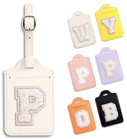 Anntry Gepäckanhänger, Kofferanhänger mit Adressschild, PU Leder Reise Koffer Tags, Namenschild ID Etikett für Geschäftsreise, Flugreisen, Paare Hochzeit Reisegeschenk