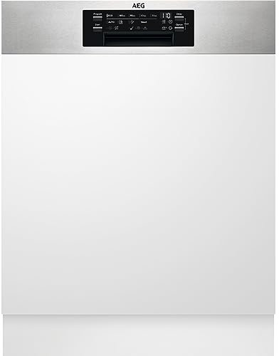 AEG Teilintegrierter Geschirrspüler 60 cm, Spülmaschine Serie 7000: Glasschutz, MaxiFlex Besteckschublade, Innenbeleuchtung, leise 41dB, ComfortRails, 14 MG, Wasserstopp, FEE7675APM