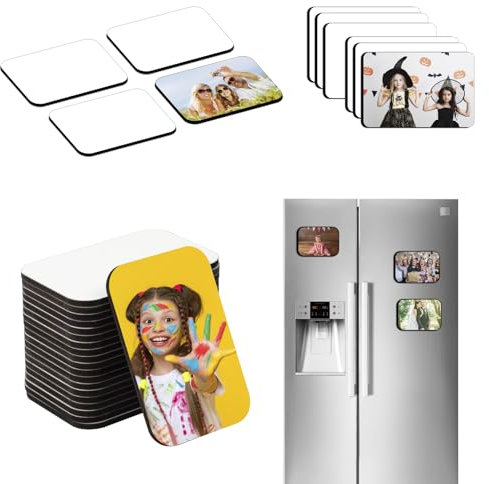 12 Pezzi Magneti da Frigorifero, Sublimazione in Bianco, 7.5x5cm Magneti Decorativi per Frigorifero, Lavagna, Cucina Casa, Decorazione da Parete fai-da-te