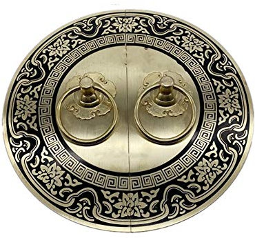 CGCSYZ Schubladengriff, Türgriff, antiker Türgriff aus reinem Kupfer, Türklopfer, Möbelzubehör (Bronze 10 cm) (Messing 8 cm)