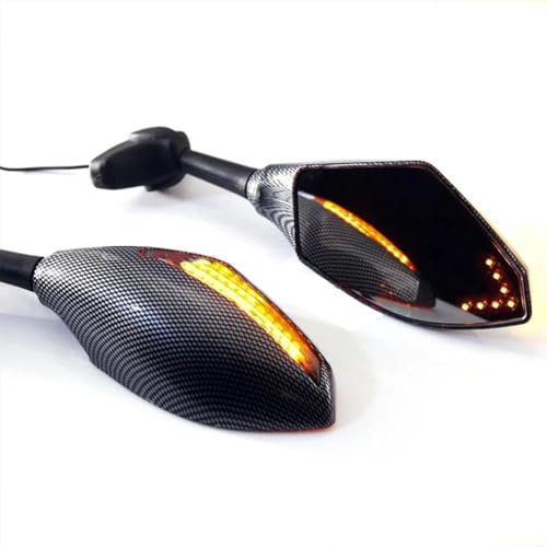 Lenkerendenspiegel Motorrad Motorrad Carbon Racing Stil Rückspiegel Blinker Integrierte Spiegel Für CBR 600 F3 F2 F4i 929 954 1000 RR Chopper Spiegel