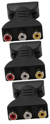 Uonlytech 3piezas Adaptador Convertidor De Audio y Video Compatible Televisores y Fácil Instalación Color Negro