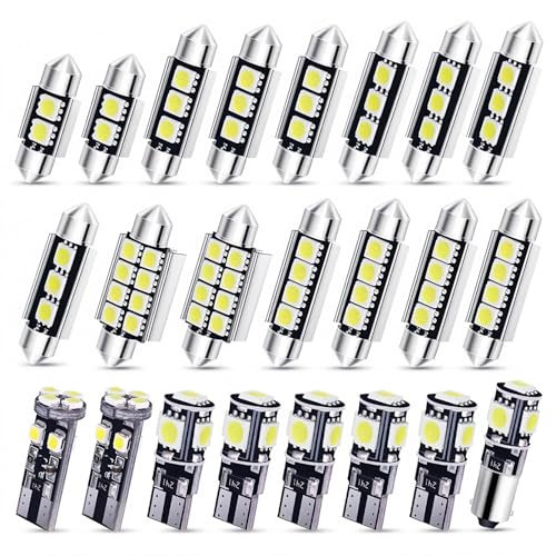 23 Pcs Car Led Interior Light Bulbs T10 5050 Interior Car Reading Lights Canbus Rear View Light Dome Trunk License Plate Lamps Kit Car Lighting Set
