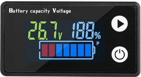 Golfwagen-Batteriemessgerät, Batteriekapazitätsmessgerät, Tragbarer Spannungsmesser für Batterien, Batteriespannungsanzeige, wasserdichter LED-Farbbildschirm, Batteriekapazitätstester für Auto