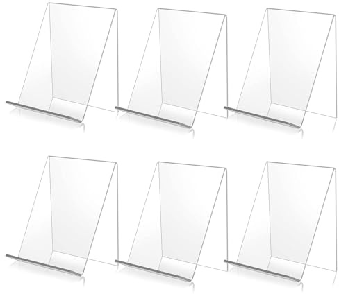 Klarer Buchständer aus Acryl,Transparente Buchstützen, Acrylbuchstützen,Geeignet für Schulen, Wohnungen, Büros, Bibliotheken. (示例： Rot Klarer style 2, 6pcs)