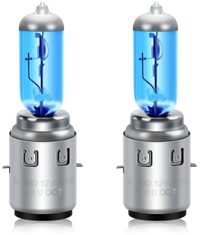 Erato BA20D S2 Motociclo Bulbi alogene 35/35W 12V 5000k White caldo | Super luminoso Raggio doppio basso alto Bulbi del proiettore Lampada Light, 2 pezzi
