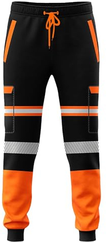 shelikes Mens Hi Vis Viz Two Tone Jogging Bottoms Combat Trousers Workwear Joggers