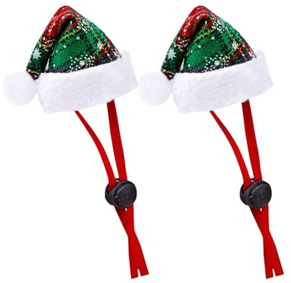 Weihnachtsmütze für kleine Hunde, Weihnachtsmannmütze für kleine Hunde, für Feiertage, Festivals, Cosplay, Haustierzubehör, 2 Stück