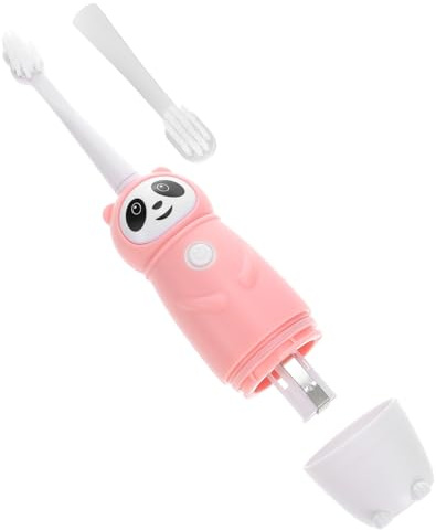 PENIKOKO Spazzolino Elettrico Per Bambini Set, Morbide Setole Delicate Per Gengive, Design Cartoon Color Rosa, Strumento Pulizia Orale Per Età 3-12 Anni, Facile Da Usare Per Bambini Piccoli