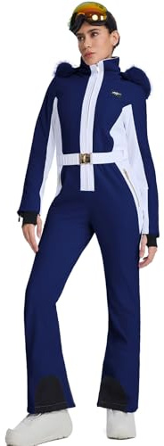 ALSOGO Damen Ski Anzug Ein Stück Snowsuit Schlank isolierte Jumpsuits wasserdicht Winddicht Winter Schnee Snowboard für Outdoor-Sportarten