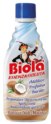 Biolà Essenzassoluta Profumatore Bucato Lavatrice 300 ml - Formula Ultra Concentrato con Azione Ammorbidente - Morbidezza Intensa e Profumo Lunga Durata (Cocco e Sale Marino, 1 Unità)