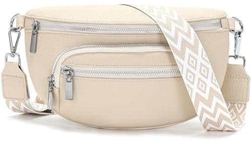 Sasrymnl kleine bauchtasche damen beige umhängetasche damen klein gürteltasche Veganes Leder handtasche crossbody bag