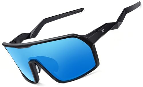 Bircenpro Sport Polarisiert Schnelle Brille: TR-90 Fahrradbrille Herren Damen UV400 Sportbrille Laufbrille für Ebike Fahrrad Laufen 25.7g