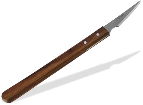 Wachsmesser Hobby Messer Bastelmesser Wachsschnitzer für Modellierarbeiten | Wachs Modellierinstrument aus Edelstahl mit Holzgriff 14,5 cm