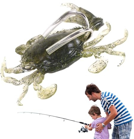 Konstgjort krabbbete, krabba, mjukt baitfiskedrag med spetsig , fiskeredskap med bra vattensjunk- och anti-hungdesign, havsfiskbete för undervattensfiske av mandarin-fiske