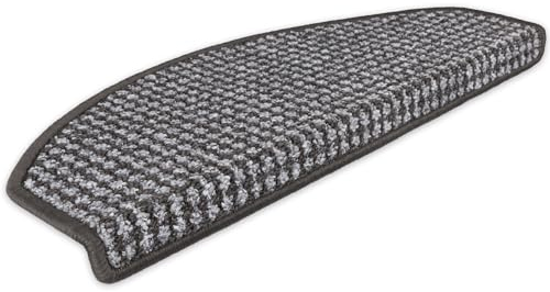 Kettelservice-Metzker Stufenmatten Gera Halbrund Anthrazit 18 Stück - Treppenmatten Treppenteppich