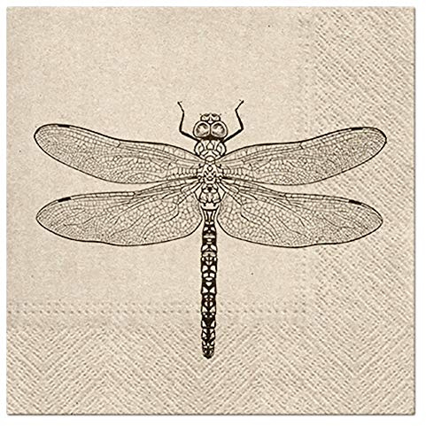 3-Ply Quality Dragonfly ECO Biodegradable Paper Napkins Serviettes 33cm x 33cm (Pack of 20)